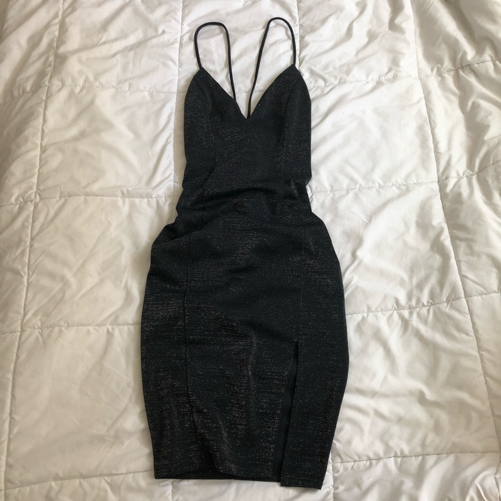 Black dress with slit